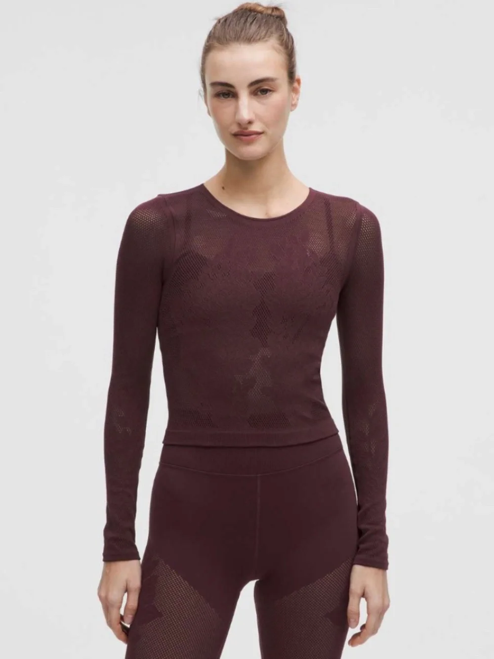LULULEMON REVEALKNIT FLORAL LONG SLEEVE GOODNIGHT PLUM SIZE XL